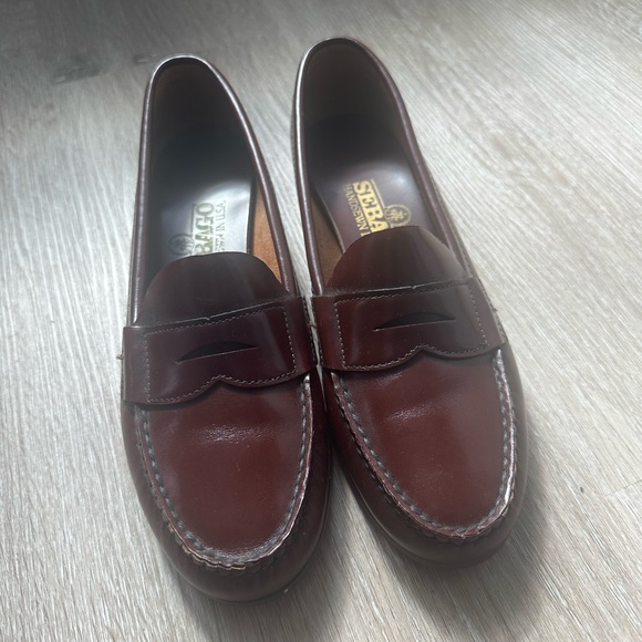 Sebago Burgundy Leather Penny Loafers - Picture 7 of 7